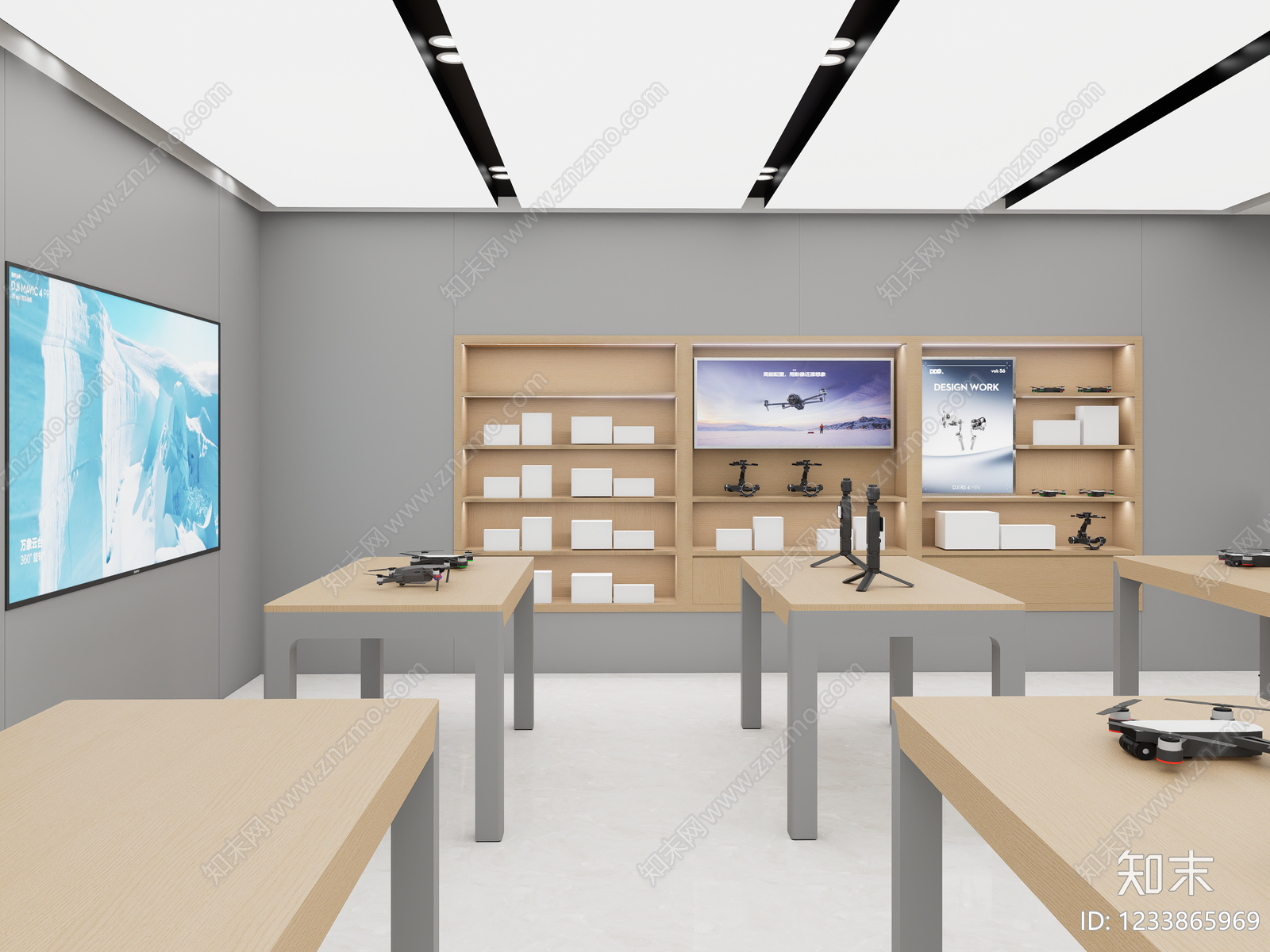 现代简约电子产品展厅SU模型下载【ID:1233865969】