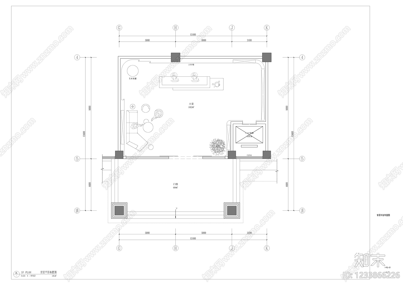 整体办公空间cad施工图下载【ID:1233866226】