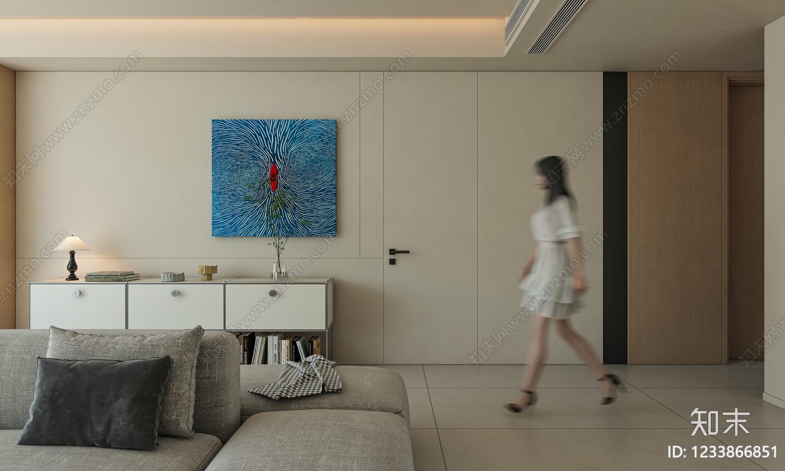 现代简约家居客厅3D模型下载【ID:1233866851】