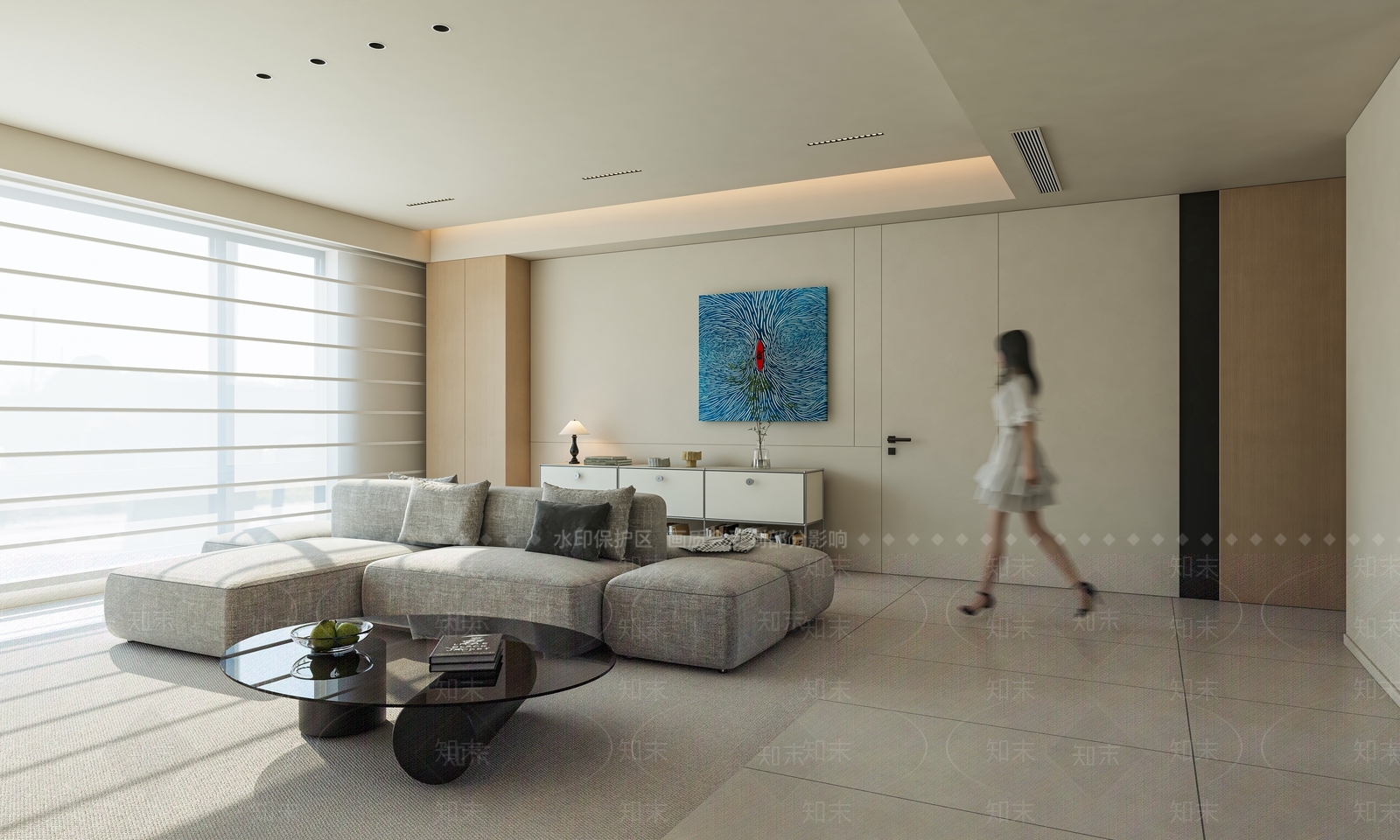 现代简约家居客厅3D模型下载【ID:1233866851】