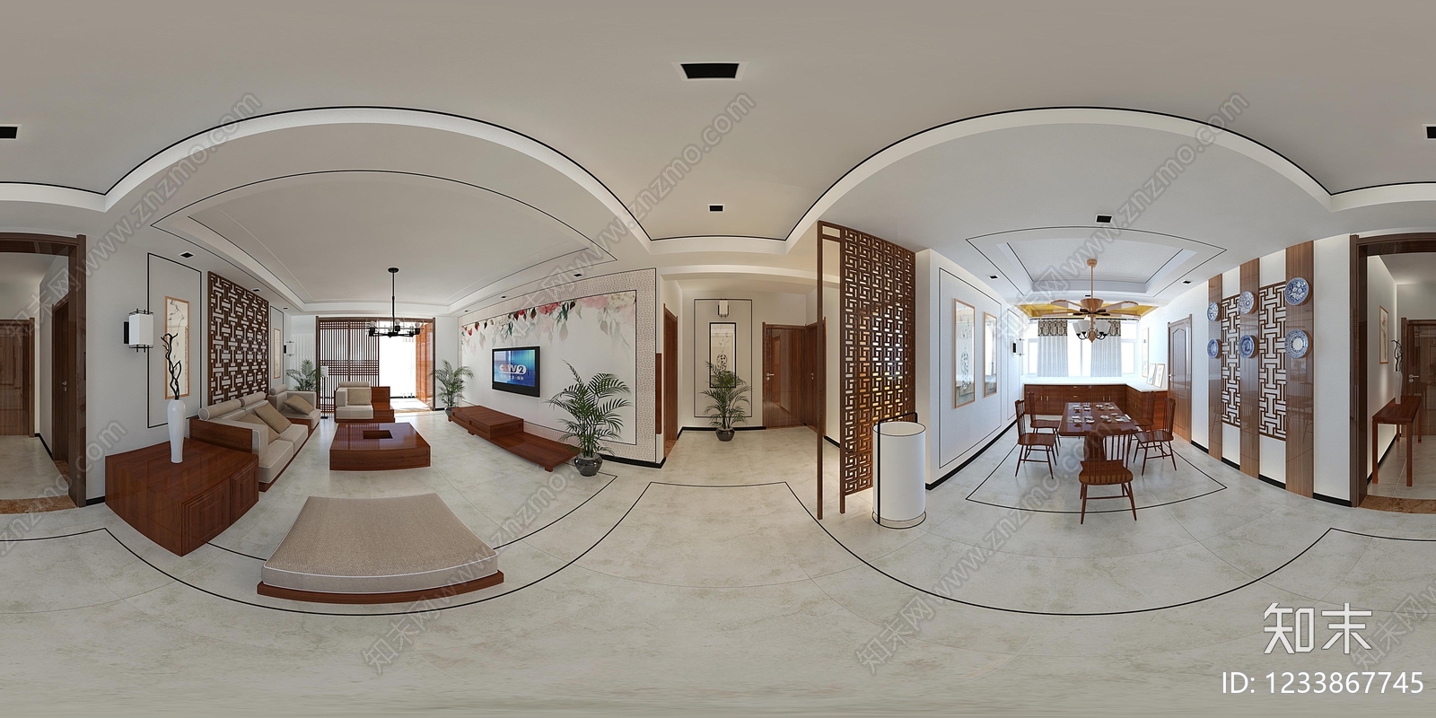 中式室内HDR贴图下载【ID:1233867745】