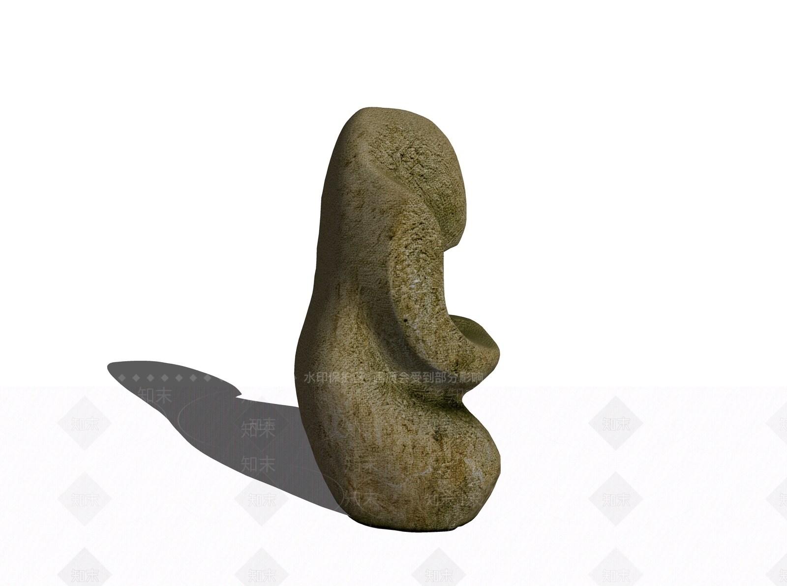 侘寂雕塑摆件SU模型下载【ID:1233867777】
