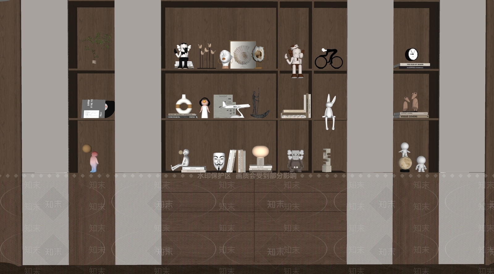 现代简约书房SU模型下载【ID:1233869399】