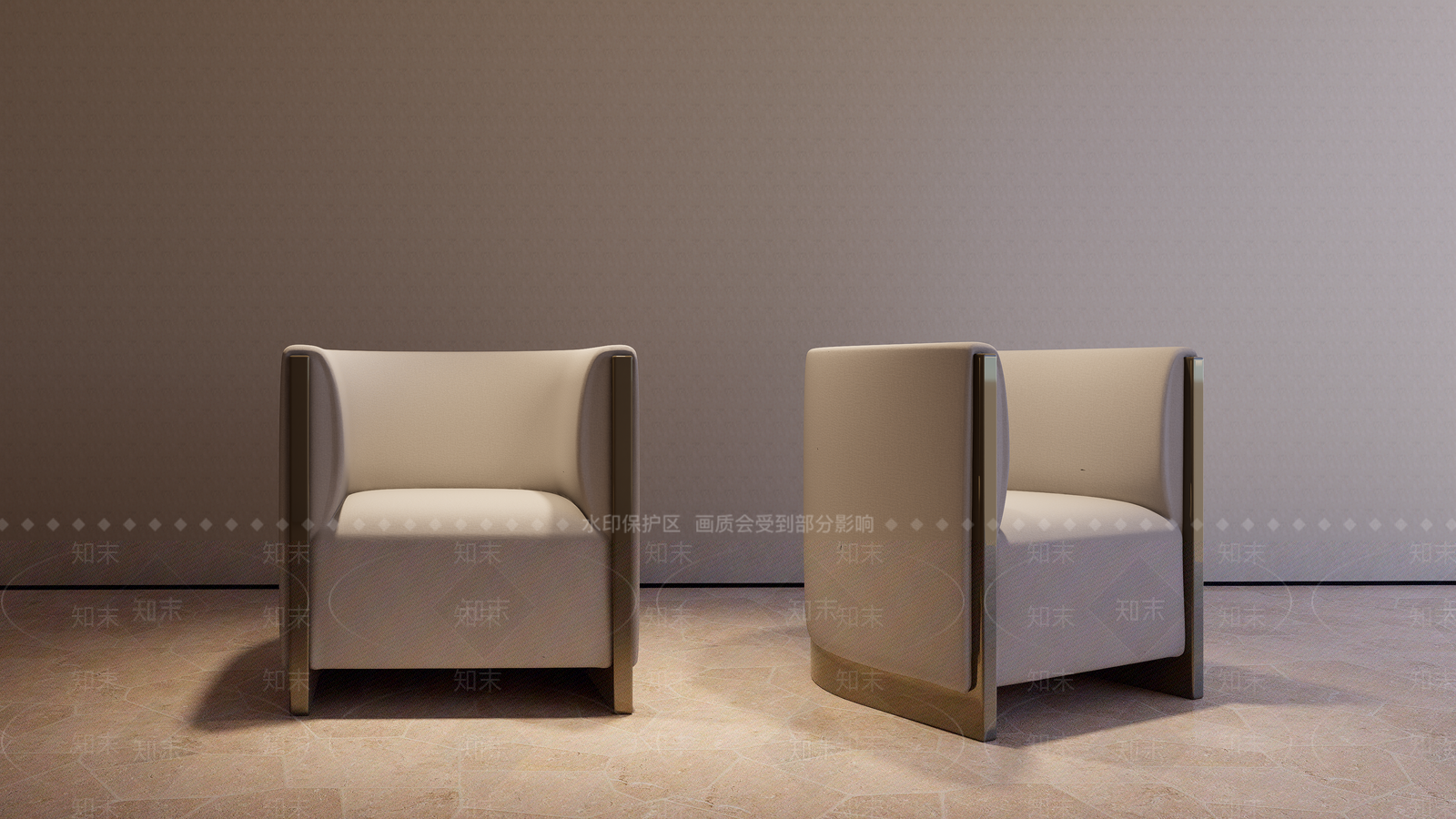 轻奢单人沙发SU模型下载【ID:1233869605】