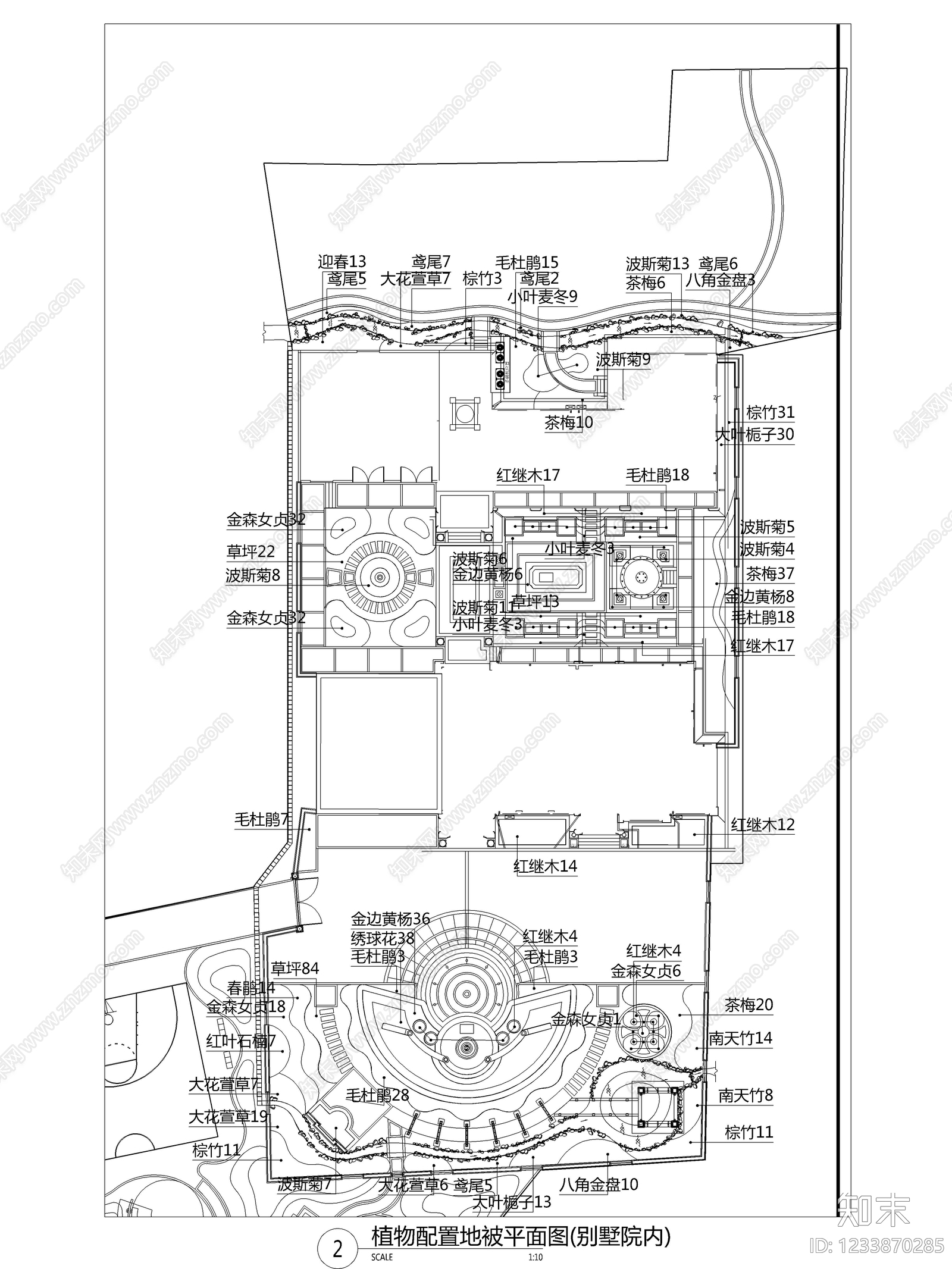 庭院cad施工图下载【ID:1233870285】