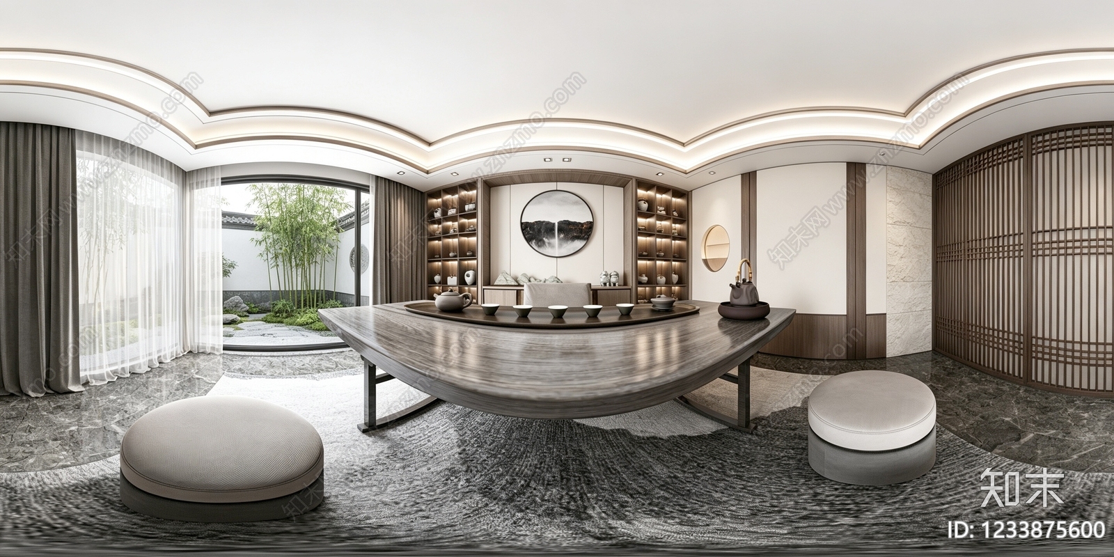 中式室内HDR贴图下载【ID:1233875600】