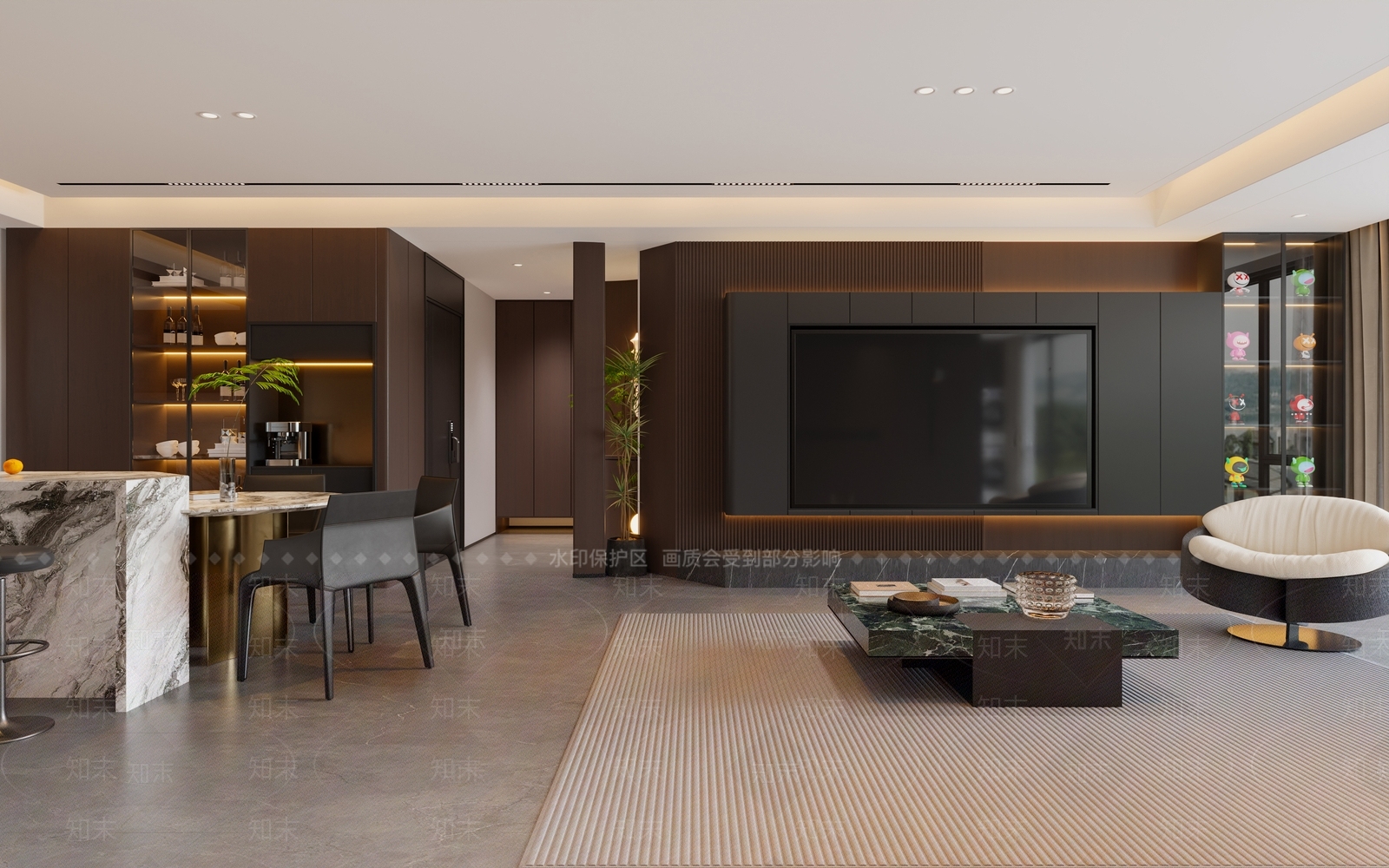 意式极简家居客厅3D模型下载【ID:1233877275】