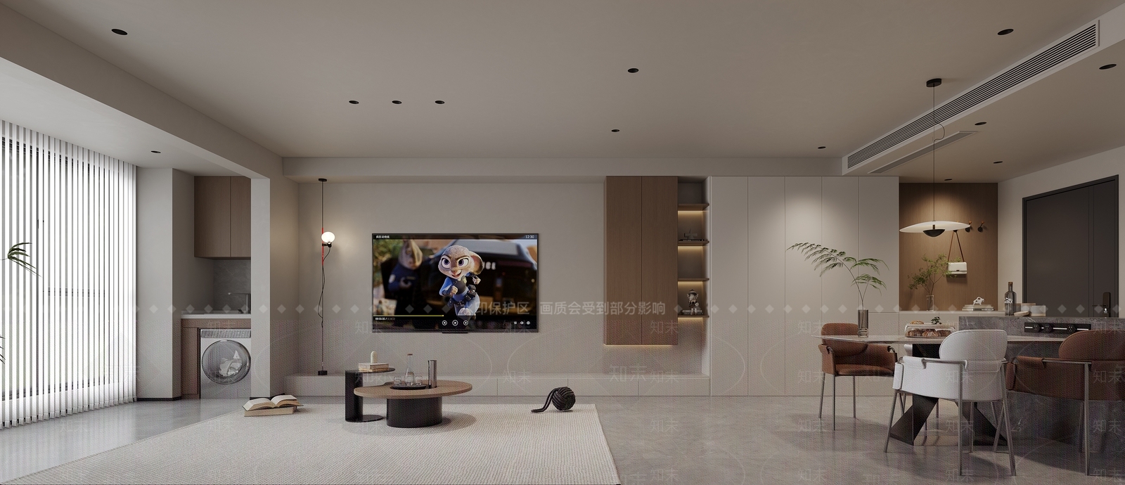 意式极简客餐厅3D模型下载【ID:1233878971】