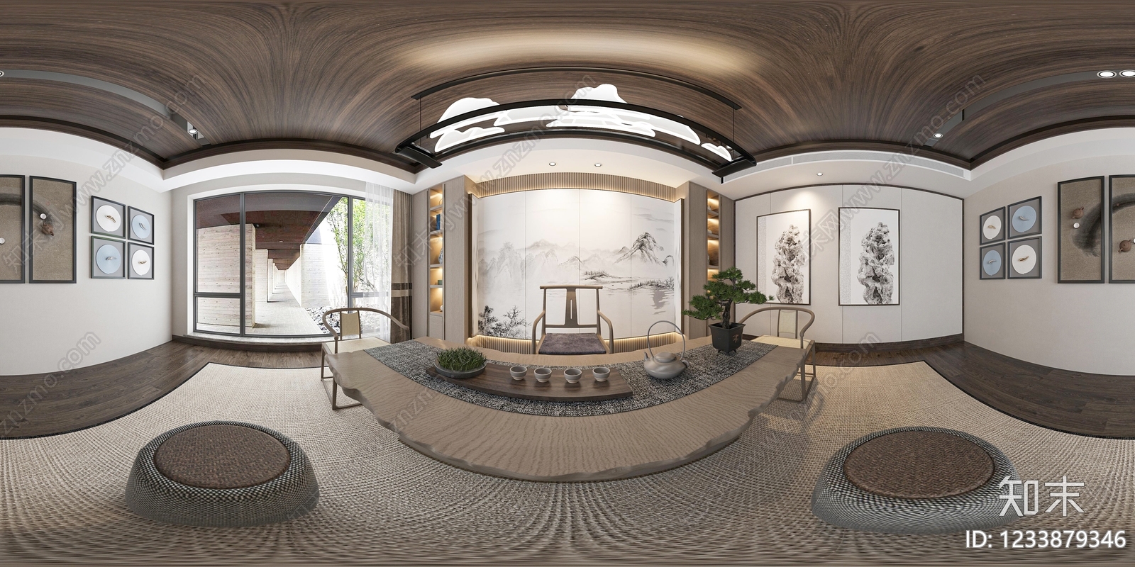 中式室内HDR贴图下载【ID:1233879346】