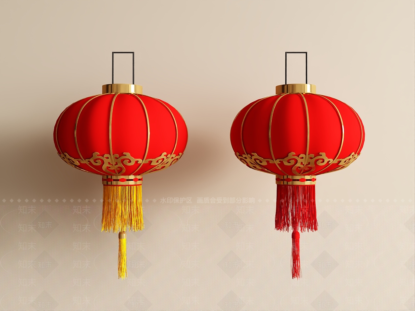 中式灯笼3D模型下载【ID:1233885781】