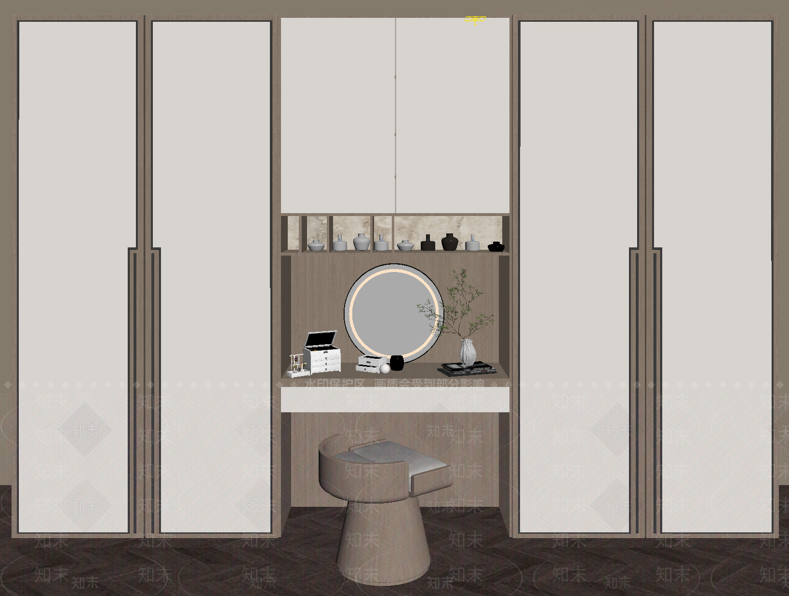 现代简约衣柜SU模型下载【ID:1233887757】
