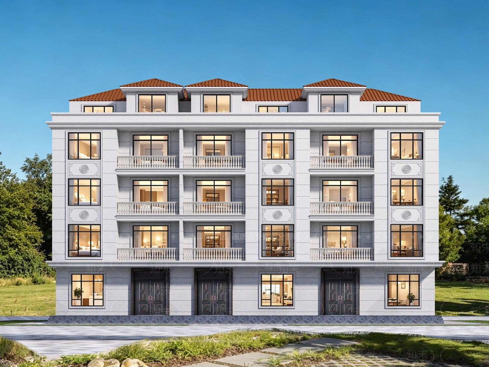 新中式其他住宅外观3D模型下载【ID:1233888502】
