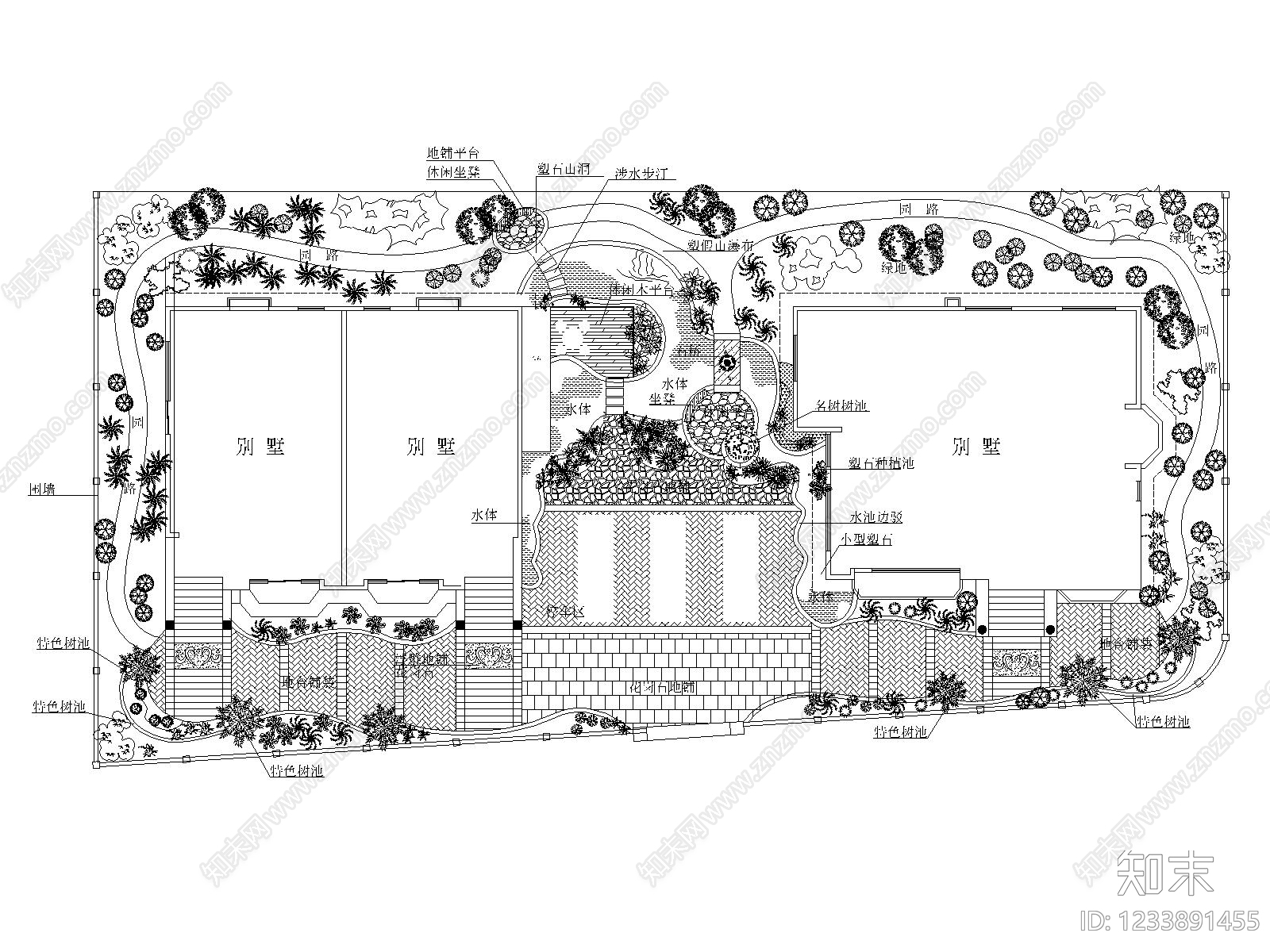 庭院cad施工图下载【ID:1233891455】