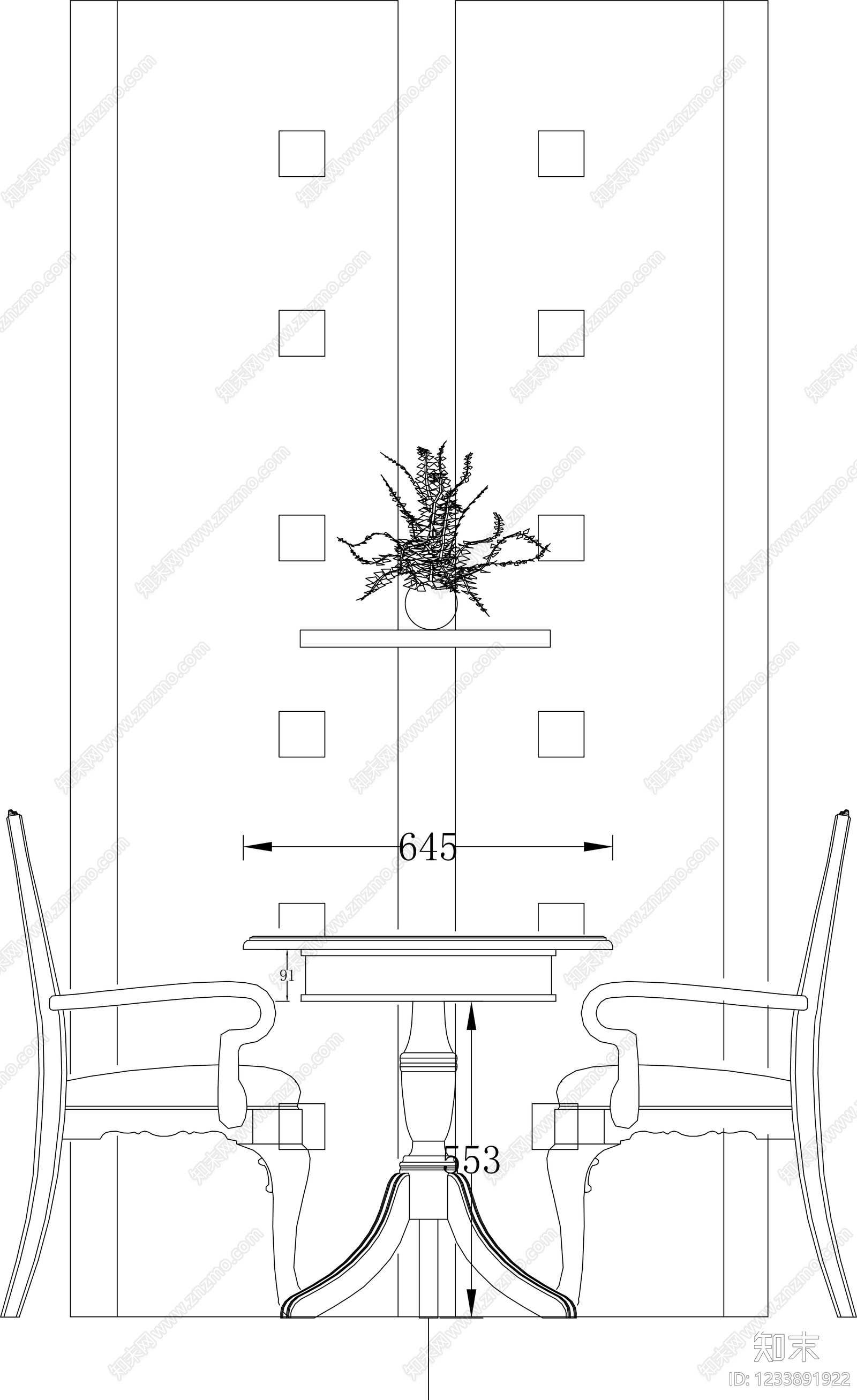 桌椅cad施工图下载【ID:1233891922】