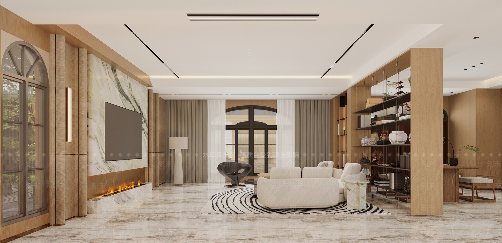 轻奢别墅客餐厅3D模型下载【ID:1233892151】