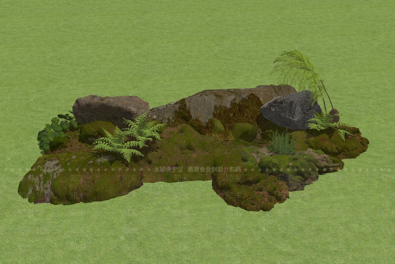 禅意植物组合SU模型下载【ID:1233892415】