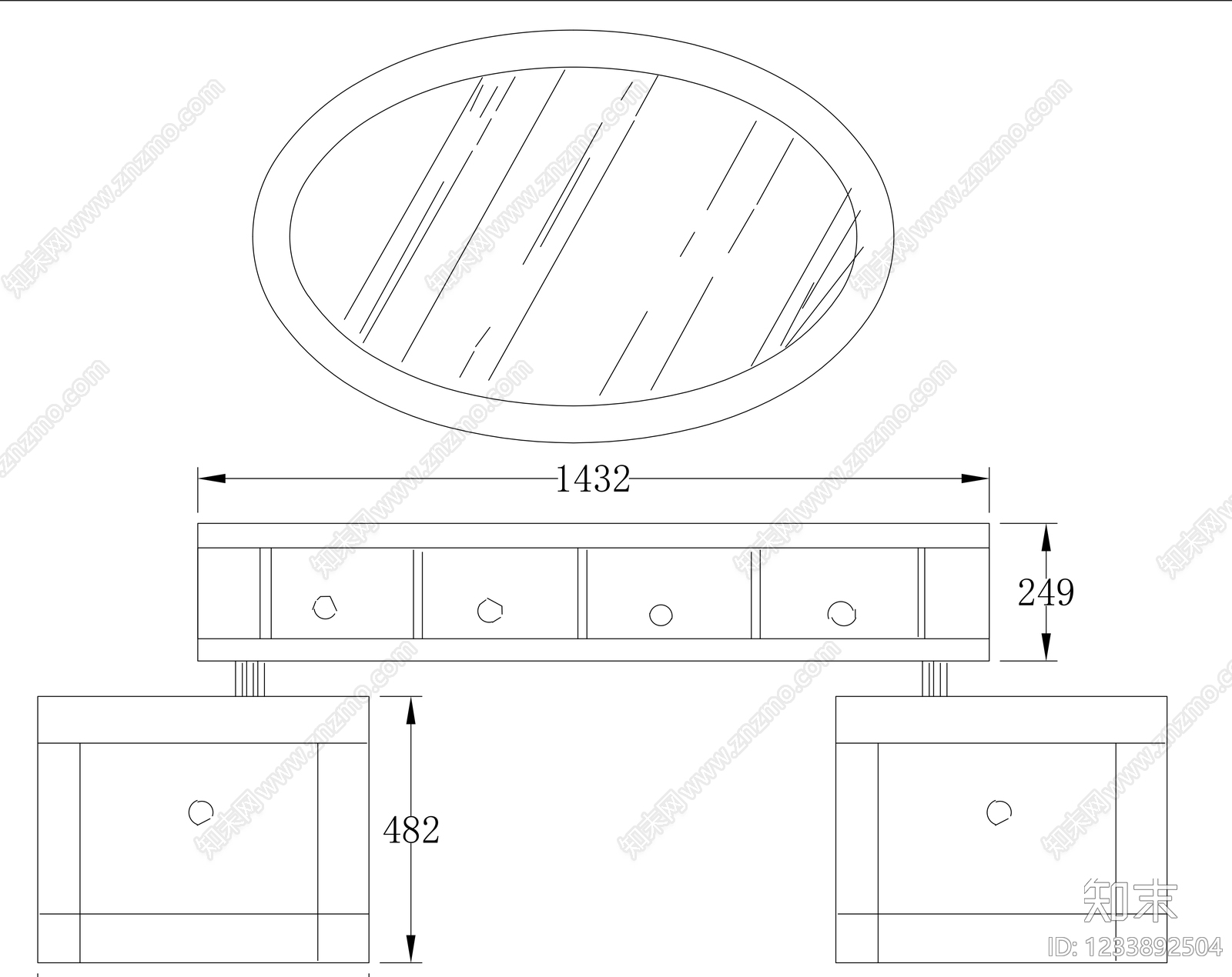 桌椅cad施工图下载【ID:1233892504】