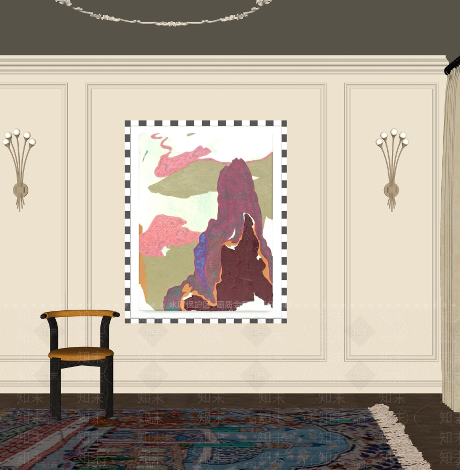 法式挂画SU模型下载【ID:1233893093】