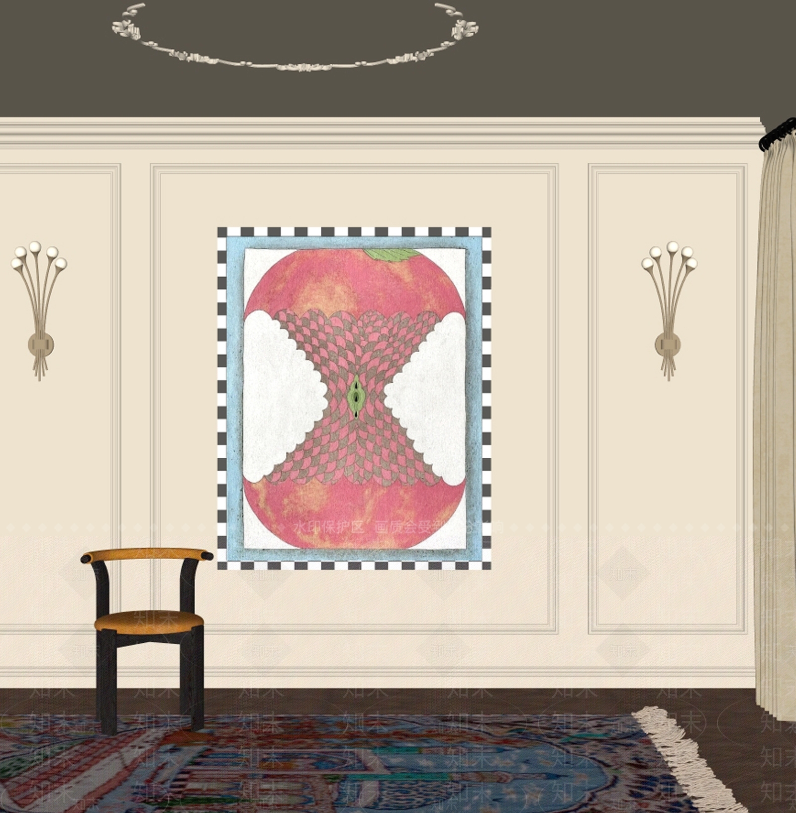 法式挂画SU模型下载【ID:1233893151】
