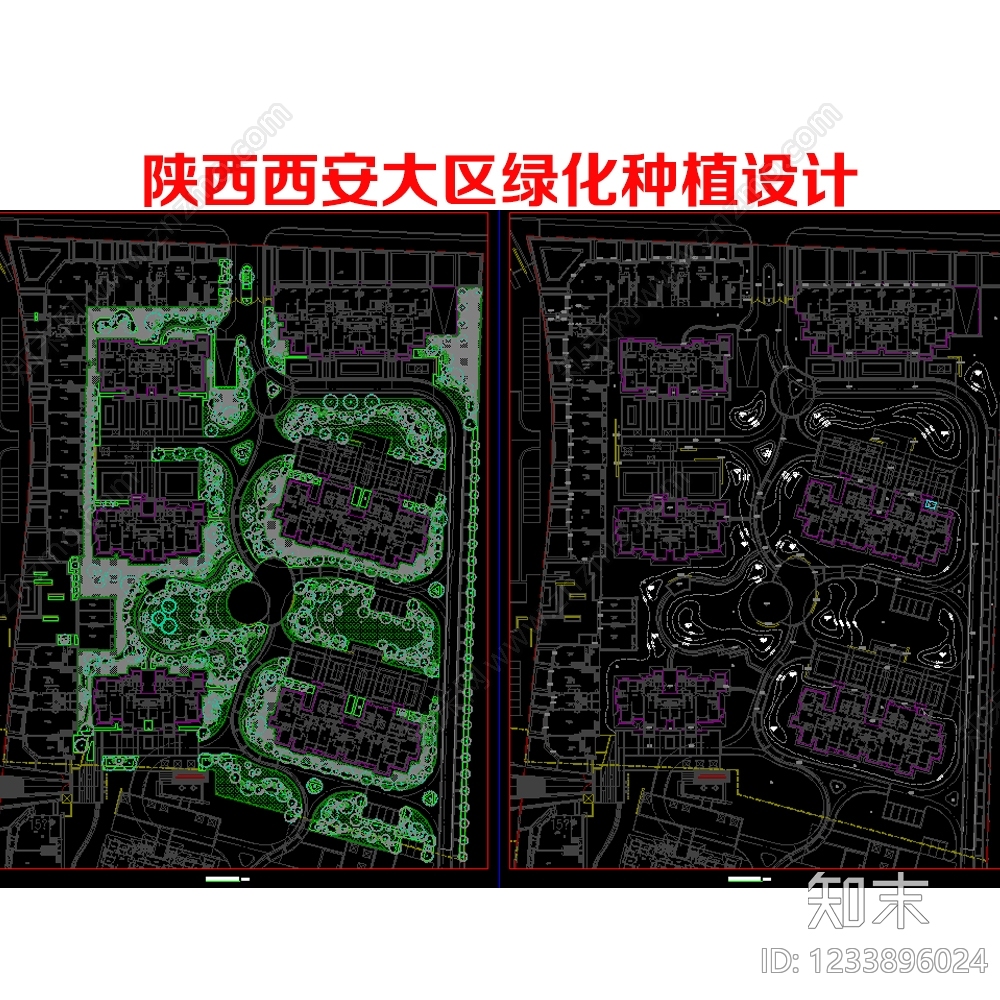 宅间绿地cad施工图下载【ID:1233896024】