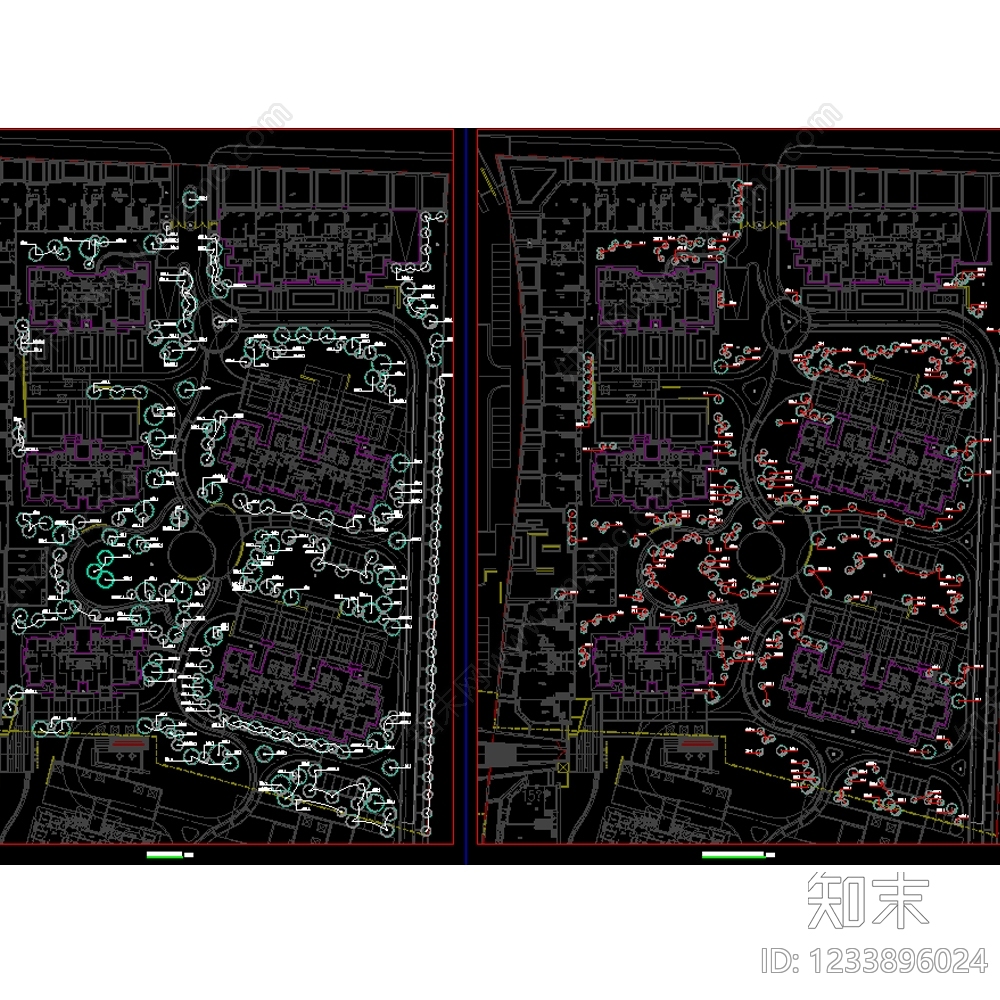 宅间绿地cad施工图下载【ID:1233896024】