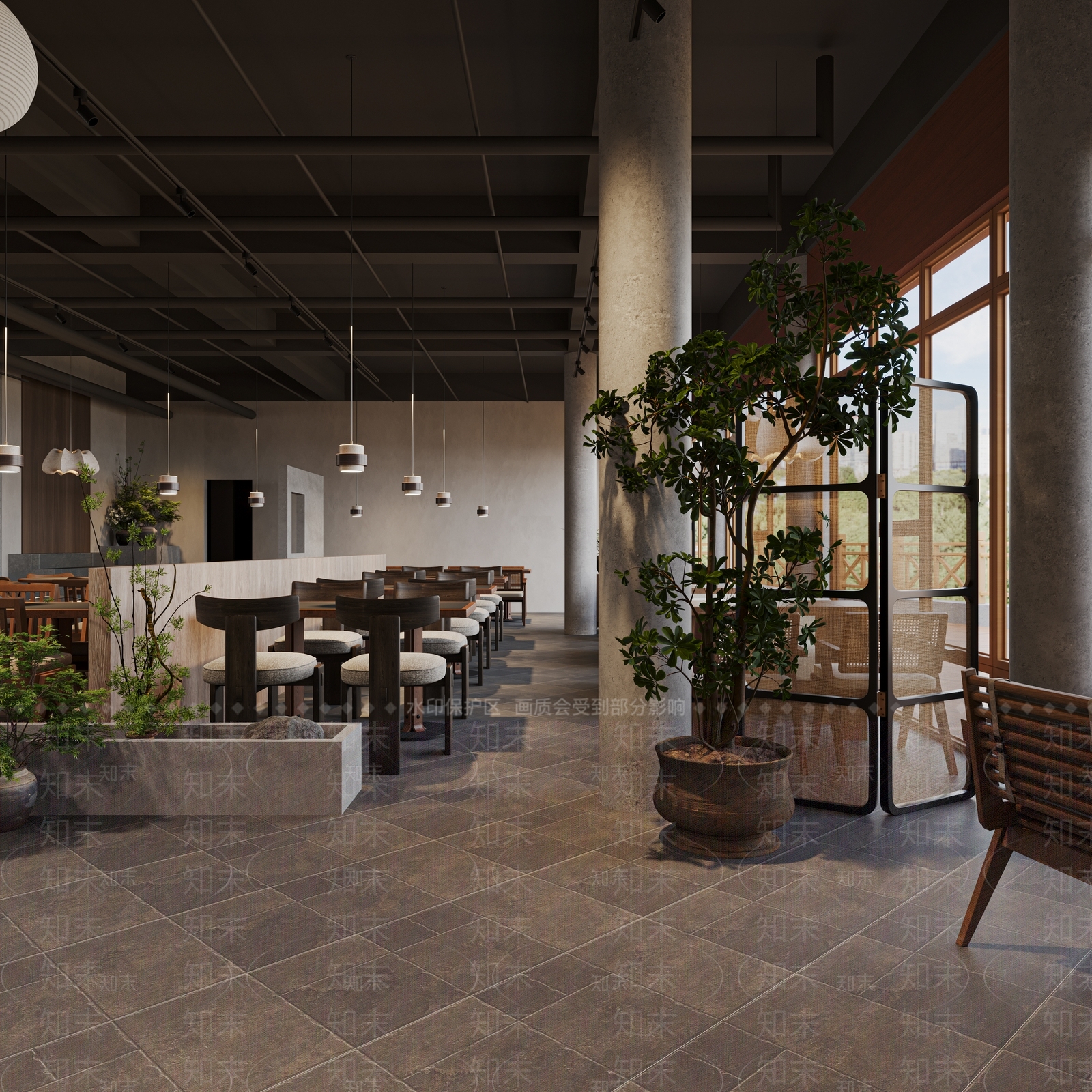 侘寂中餐厅3D模型下载【ID:1233896360】