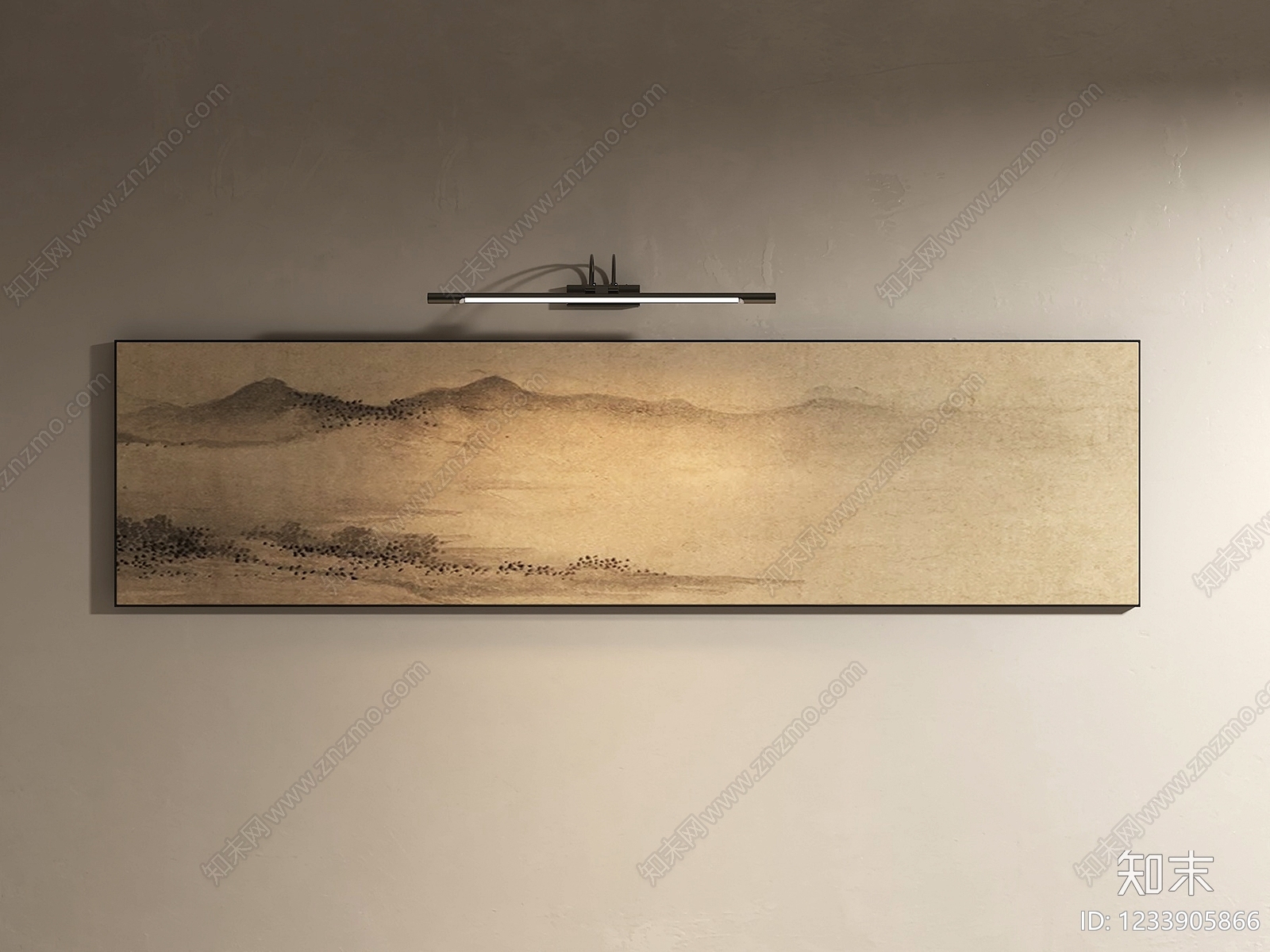 新中式山水画3D模型下载【ID:1233905866】