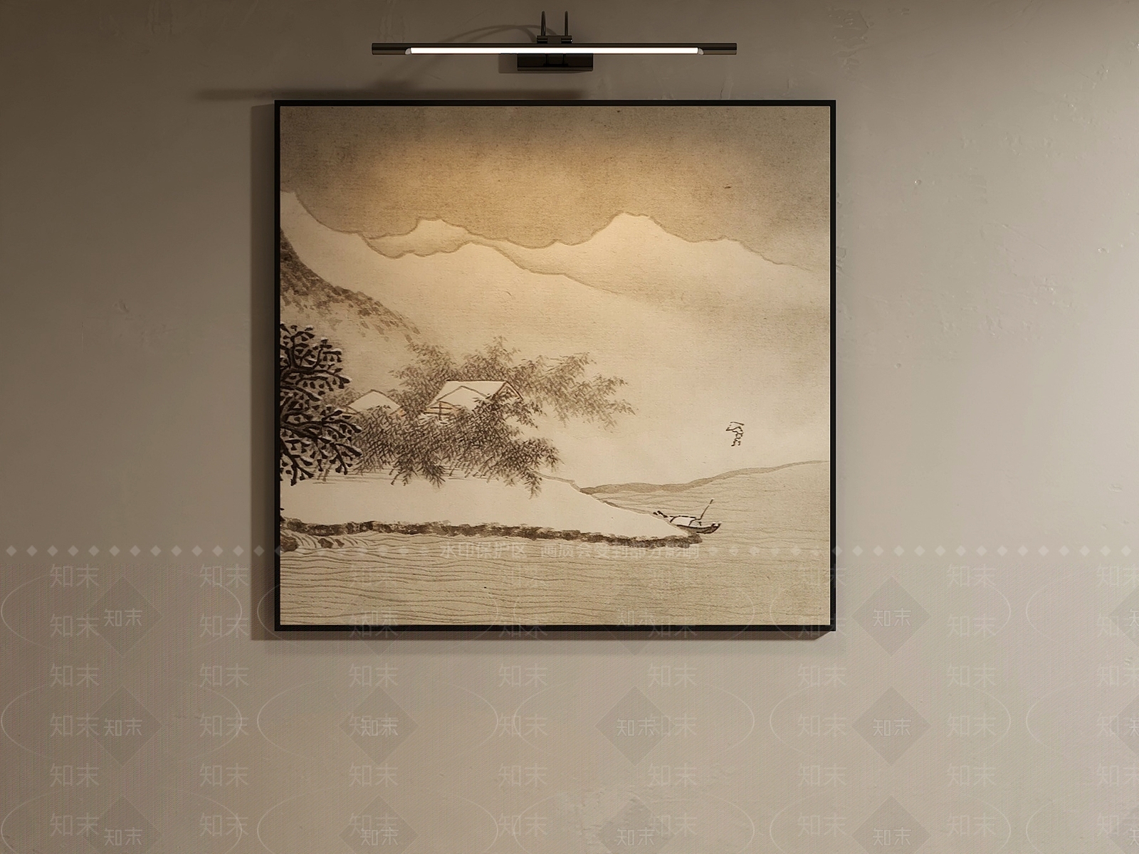 新中式山水画SU模型下载【ID:1233907463】