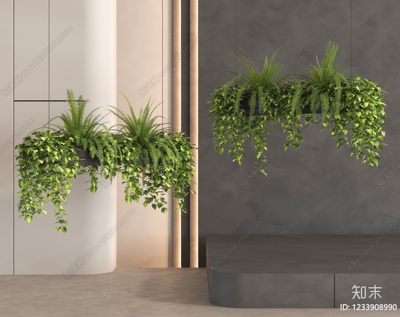 意式极简花草组合3D模型下载【ID:1233908990】