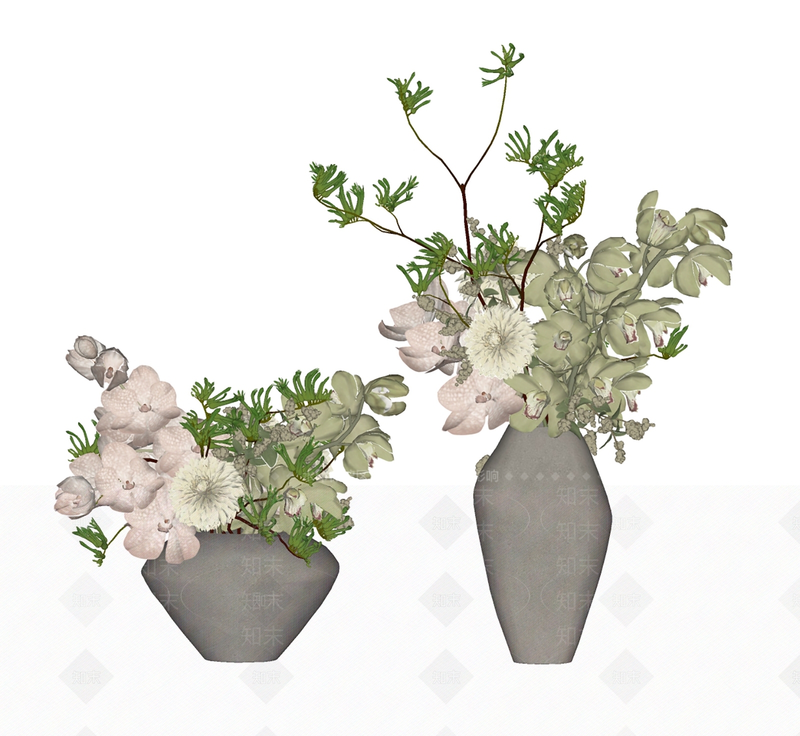 侘寂花艺SU模型下载【ID:1233910187】