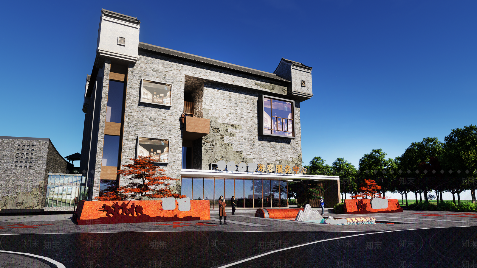 新中式景观其他公共建筑SU模型下载【ID:1233911989】