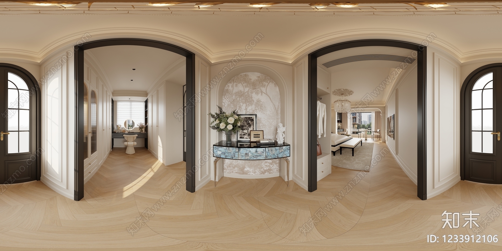 法式主卧3D模型下载【ID:1233912106】
