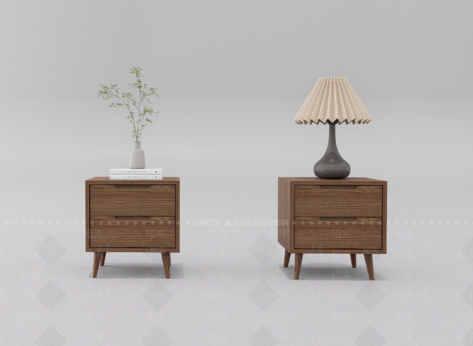 北欧床头柜SU模型下载【ID:1233915752】