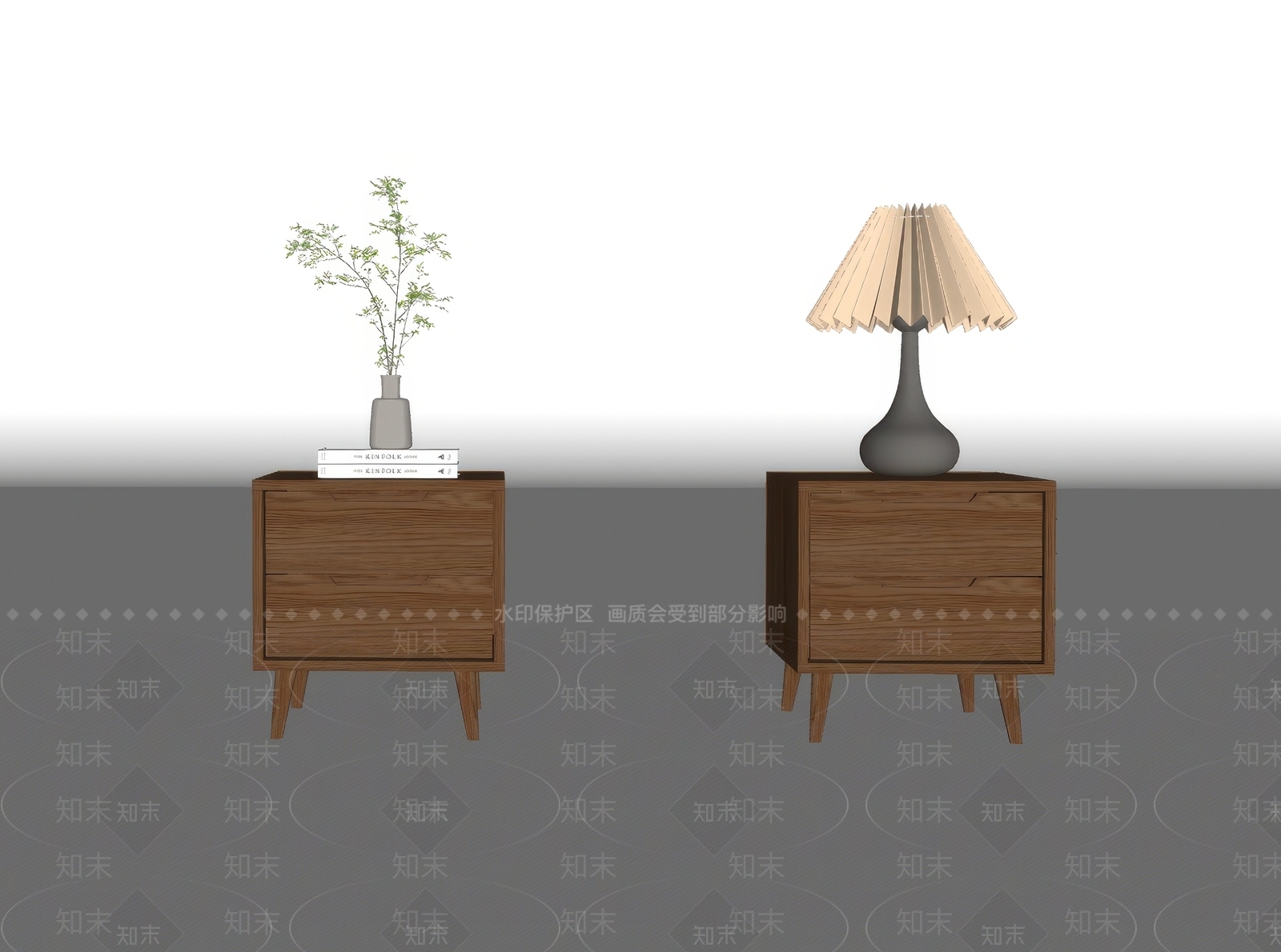 北欧床头柜SU模型下载【ID:1233915752】