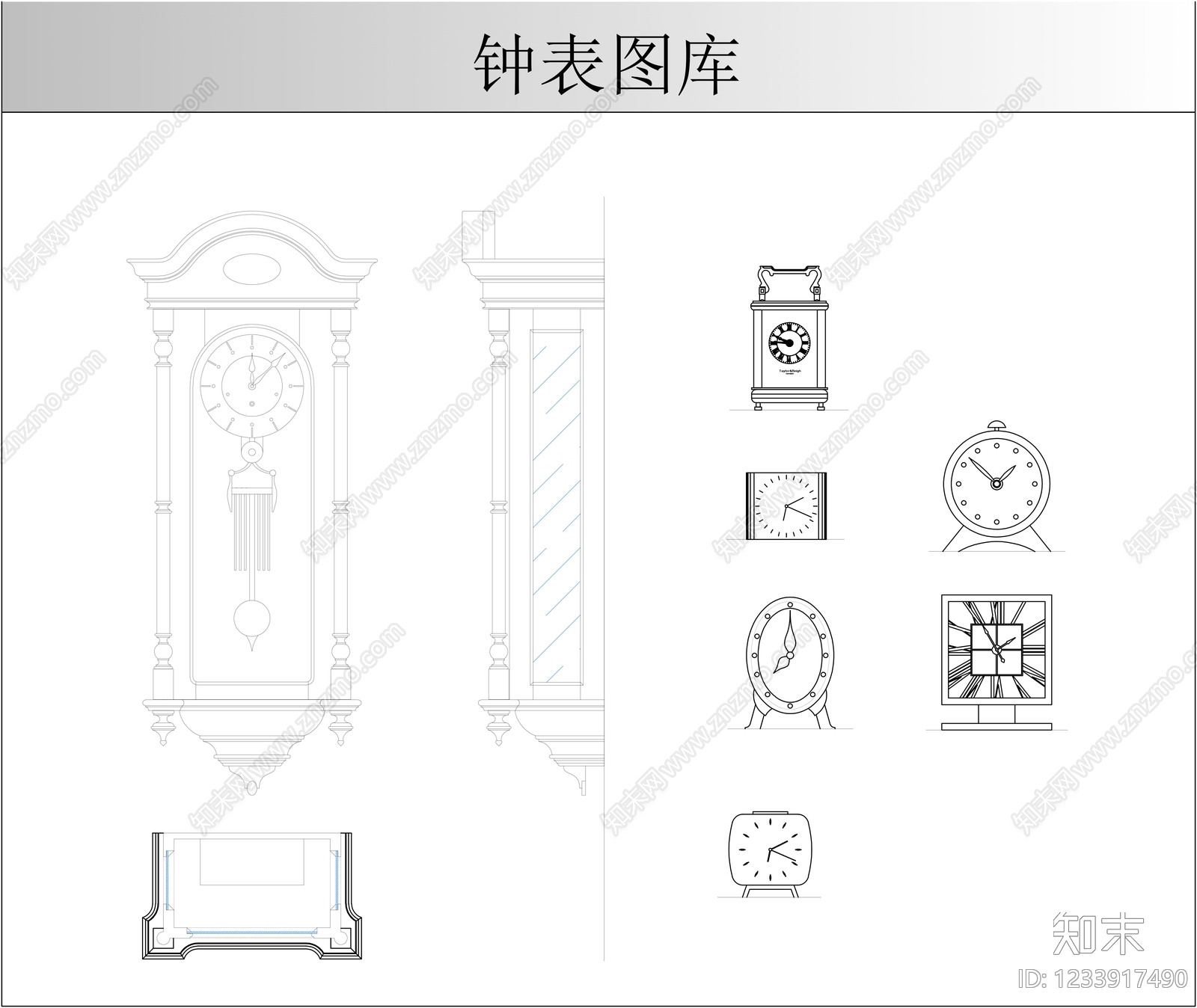 综合软装摆件图库cad施工图下载【ID:1233917490】