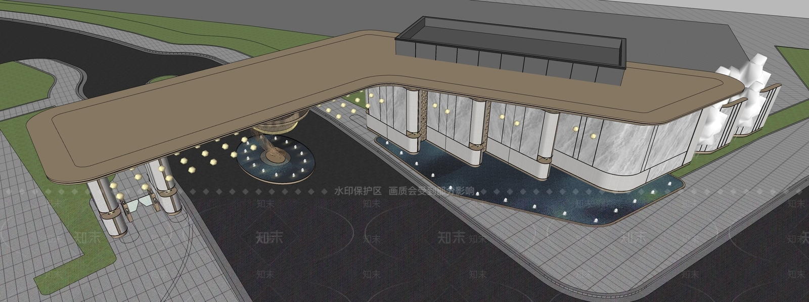 轻奢入口大门SU模型下载【ID:1233917726】