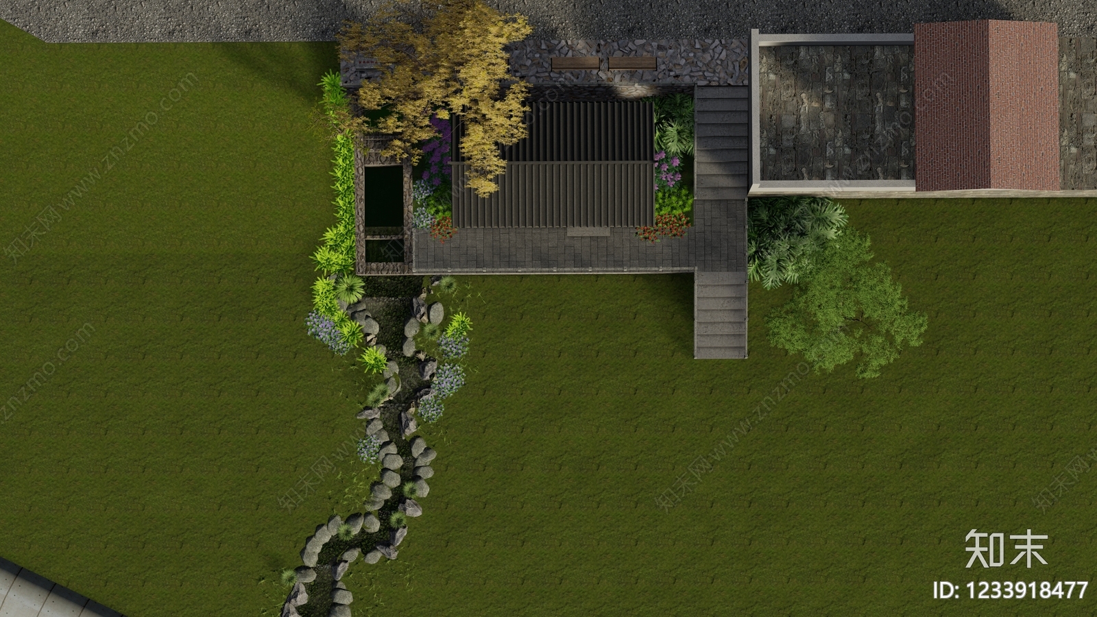 新中式景观其他景观小建筑SU模型下载【ID:1233918477】