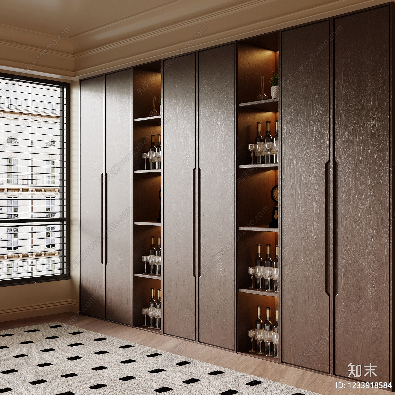 中古风酒柜SU模型下载【ID:1233918584】