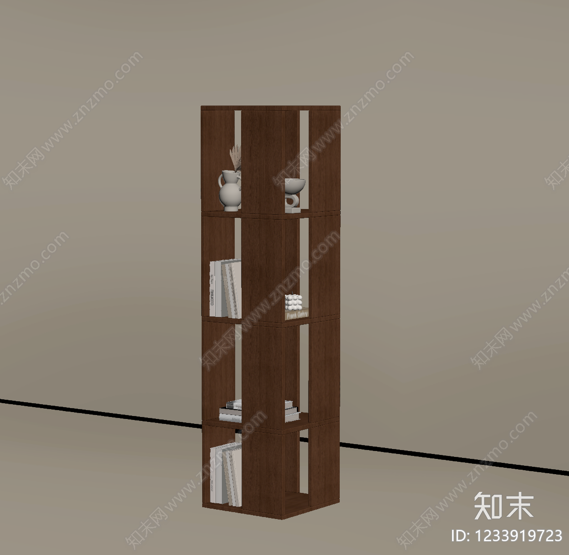 中古风书架SU模型下载【ID:1233919723】