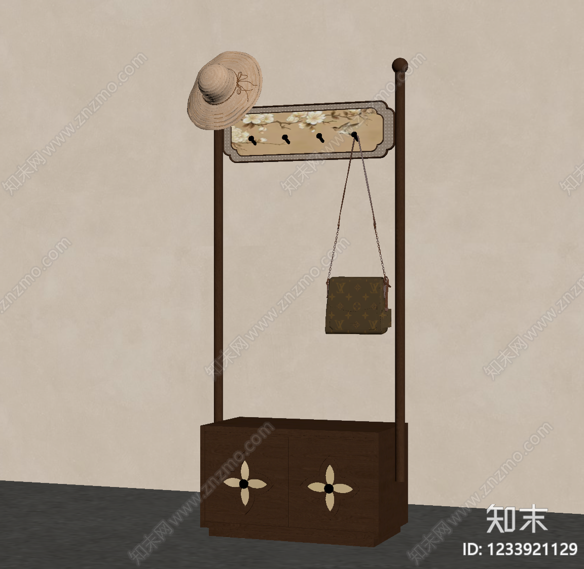 新中式衣架SU模型下载【ID:1233921129】