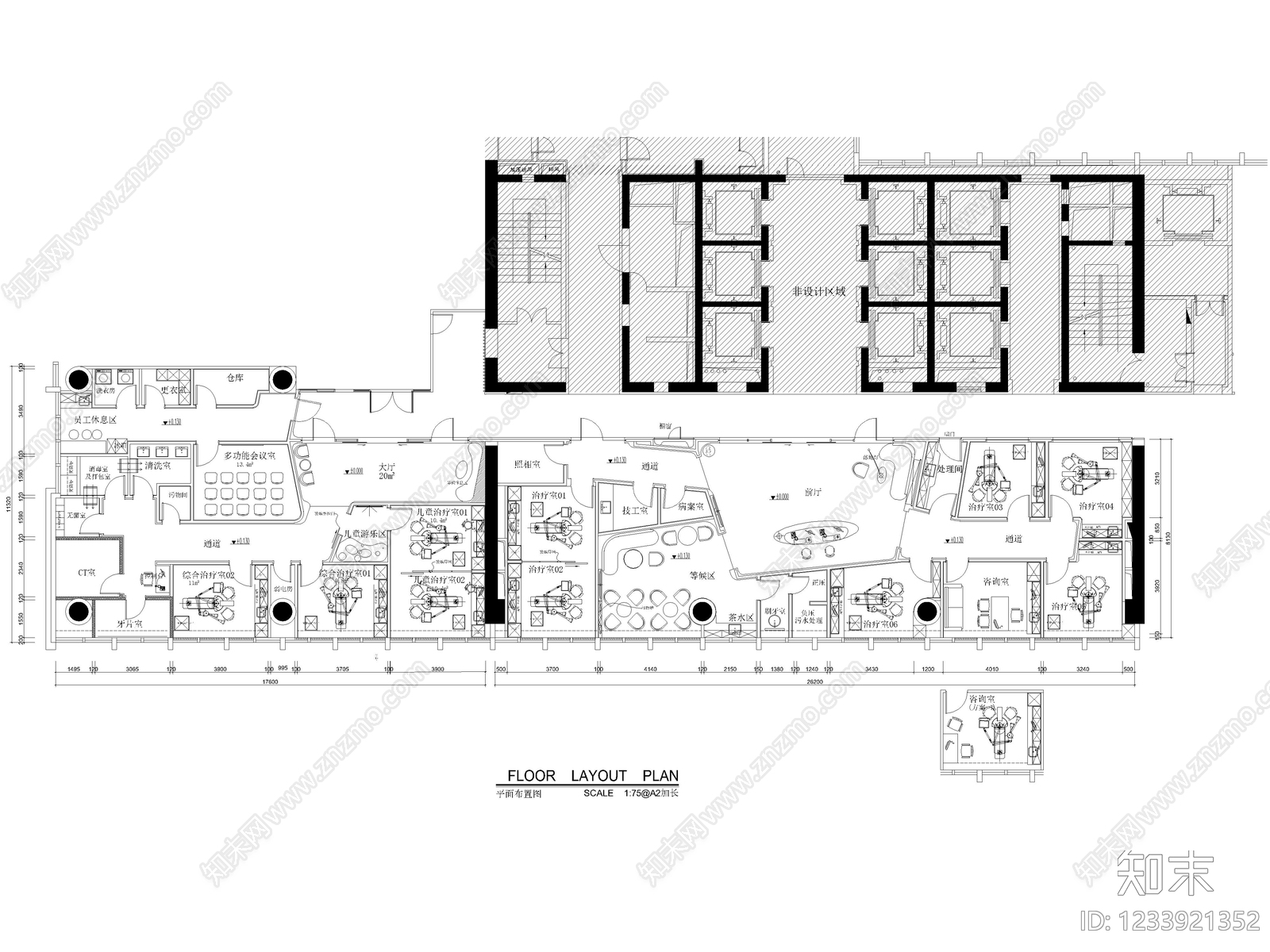 其他医疗空间cad施工图下载【ID:1233921352】