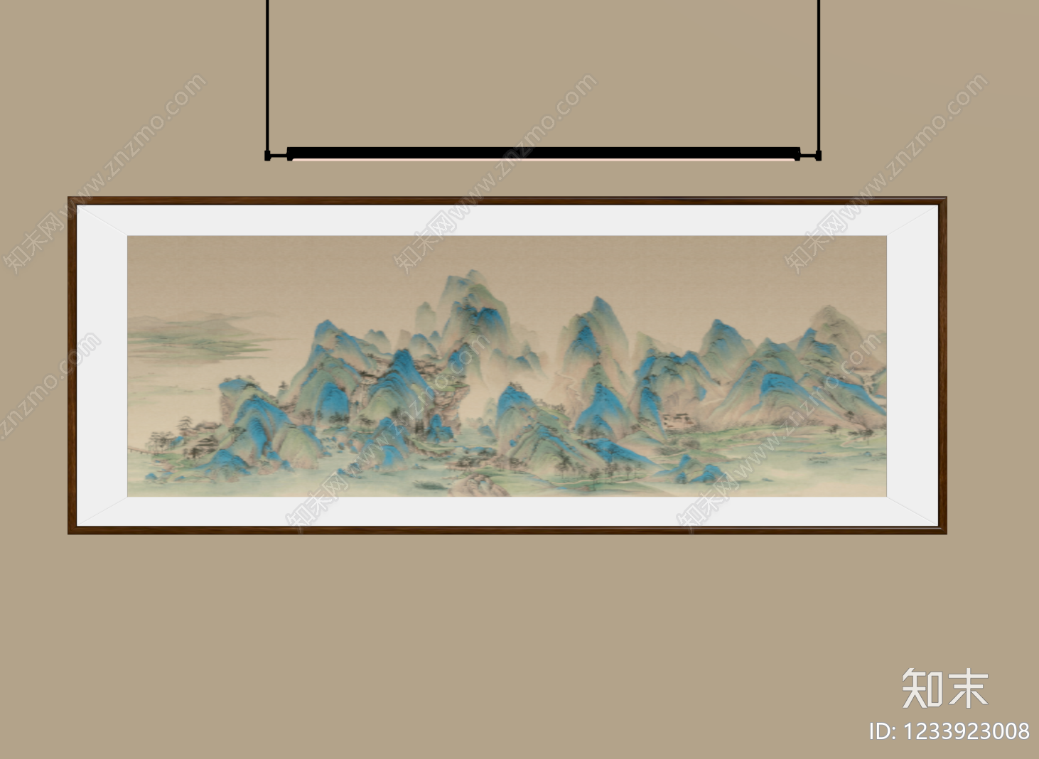 新中式山水画SU模型下载【ID:1233923008】