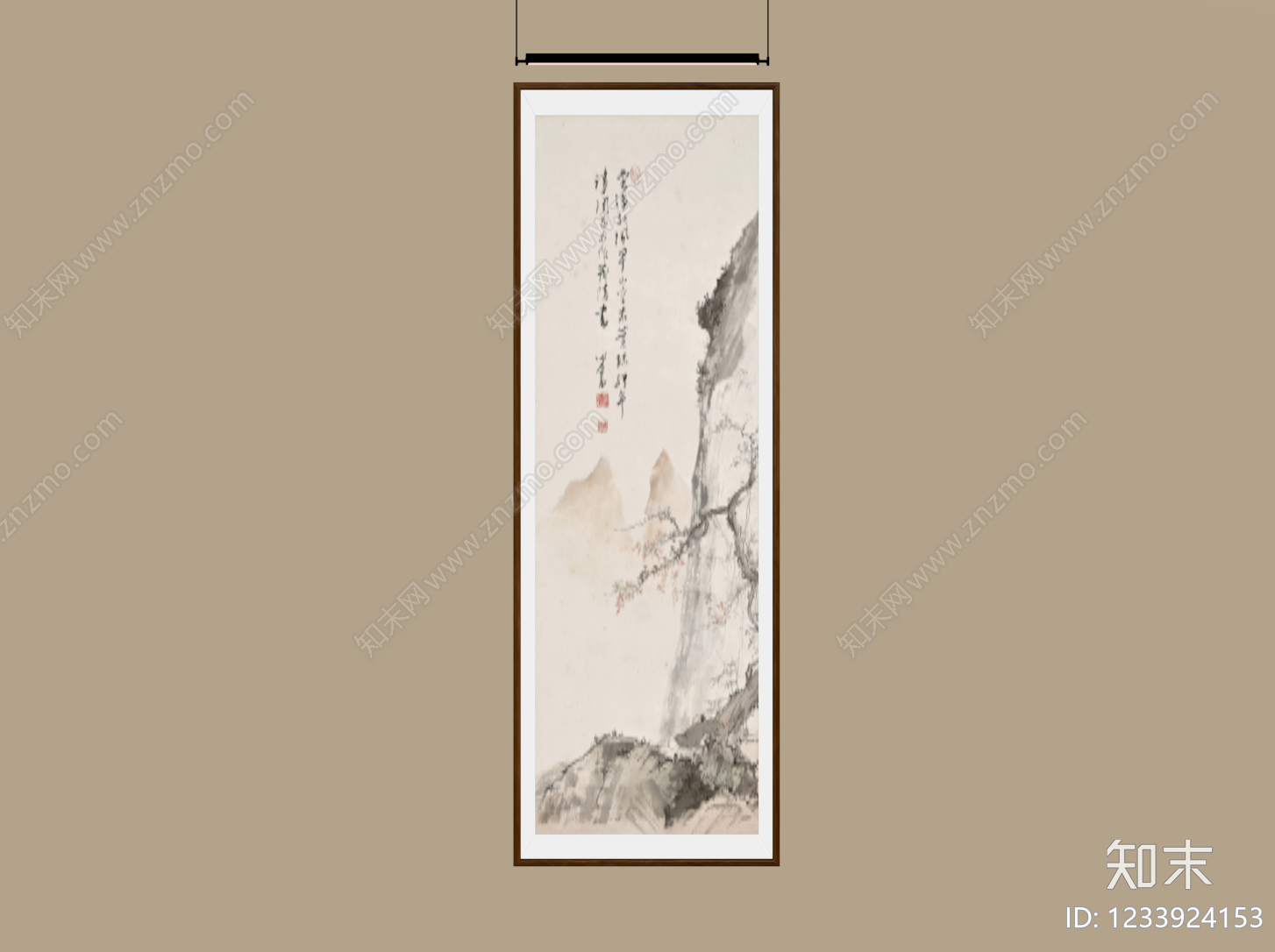 新中式山水画SU模型下载【ID:1233924153】