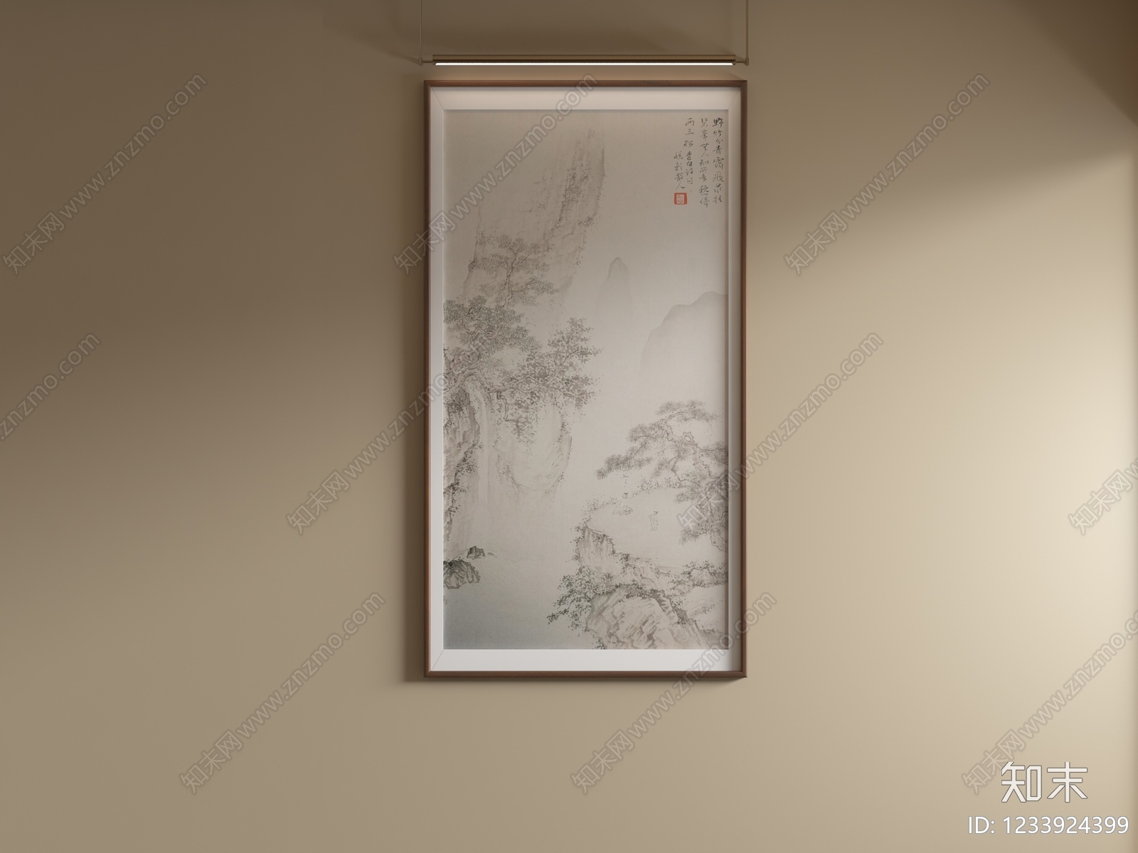 新中式山水画3D模型下载【ID:1233924399】