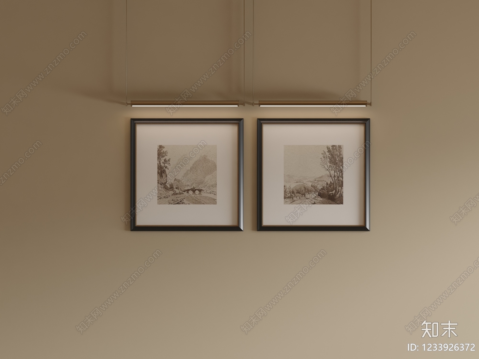 极简挂画SU模型下载【ID:1233926372】