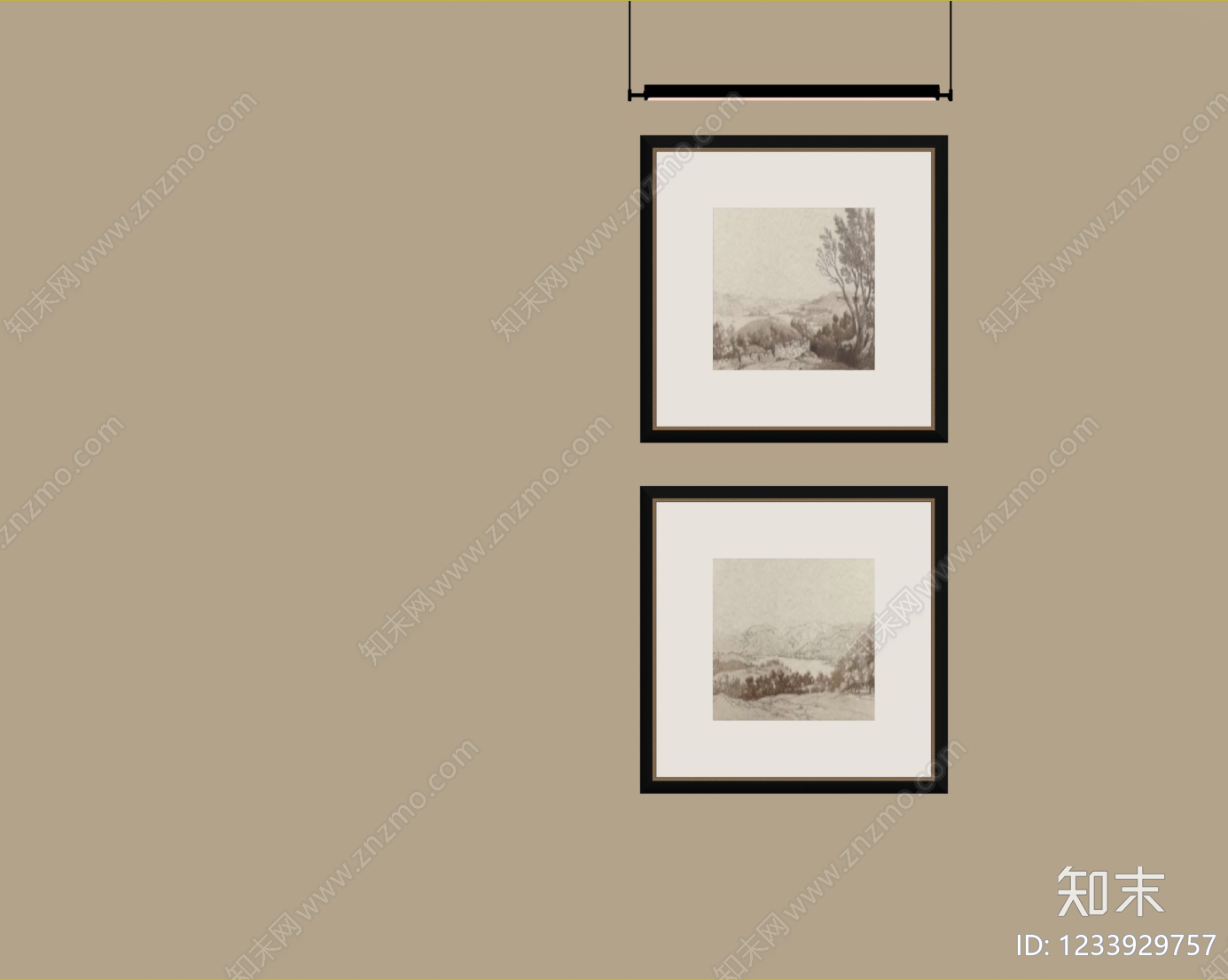 中古风画框SU模型下载【ID:1233929757】
