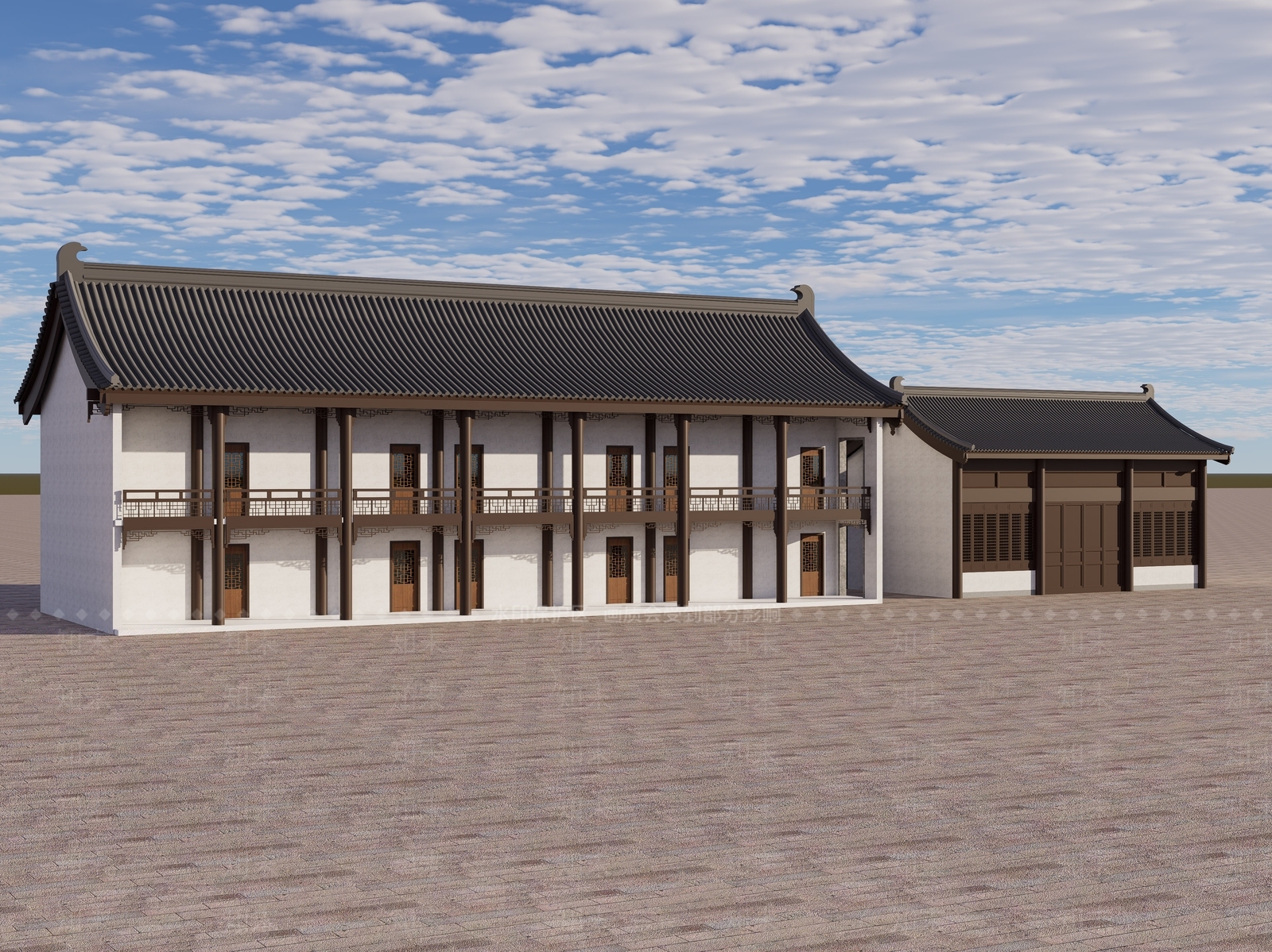 中式古建古建3D模型下载【ID:1233932622】