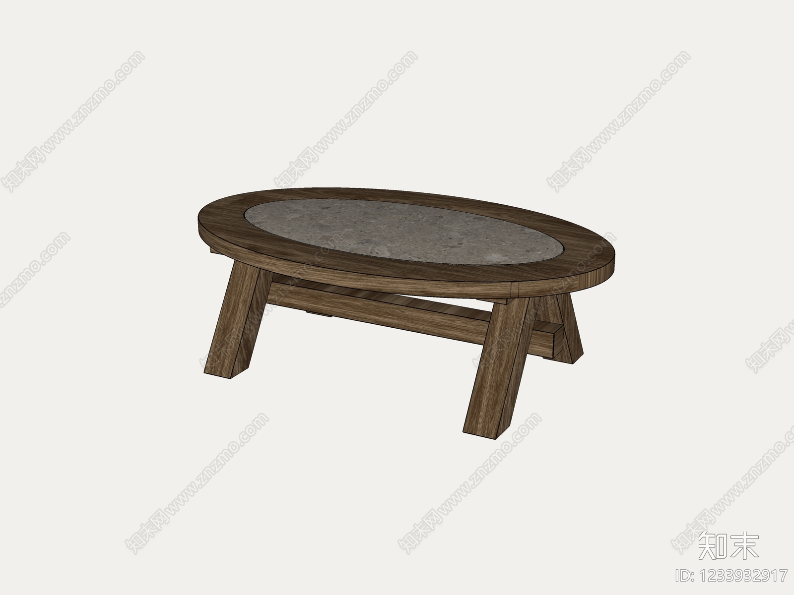 中古风茶几SU模型下载【ID:1233932917】