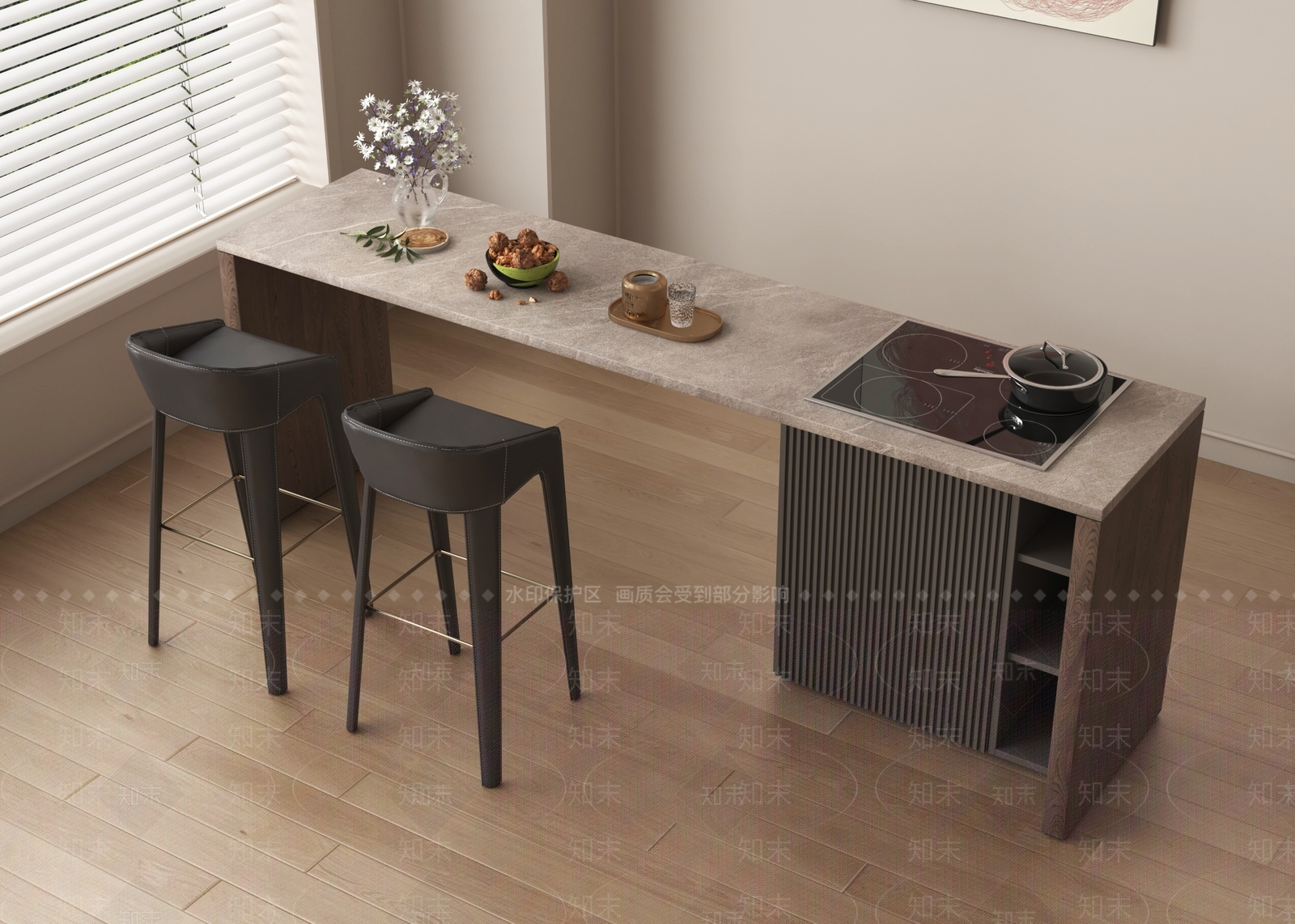 现代简约岛台3D模型下载【ID:1233936807】