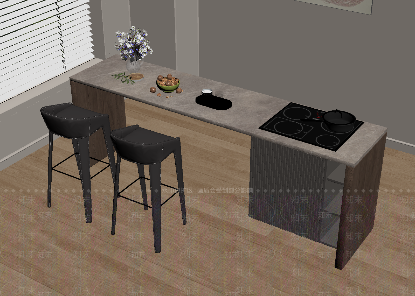 现代简约岛台3D模型下载【ID:1233936807】